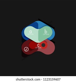 Flat design geometric infographics, arrow shape vector sticker or label, price tags, offer promotion badge, icon design, paper style layout for data graphic visualization step by step process, for