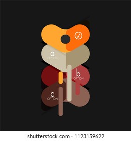 Infografía geométrica de diseño plano, etiqueta o pegatina vectorial de forma de flecha, etiquetas de precio, insignia de promoción, diseño de iconos, diseño de estilo de papel para visualización de gráficos de datos paso a paso