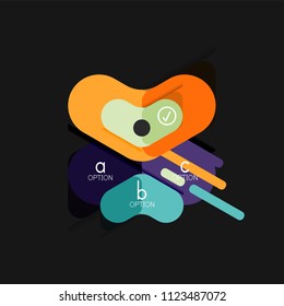 Flat design geometric infographics, arrow shape vector sticker or label, price tags, offer promotion badge, icon design, paper style layout for data graphic visualization step by step process, for