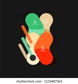 Flat design geometric infographics, arrow shape vector sticker or label, price tags, offer promotion badge, icon design, paper style layout for data graphic visualization step by step process, for