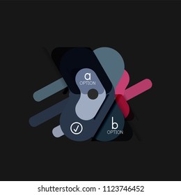 Flat design geometric infographics, arrow shape vector sticker or label, price tags, offer promotion badge, icon design, paper style layout for data graphic visualization step by step process, for