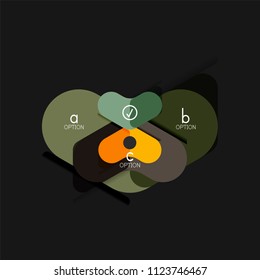 Flat design geometric infographics, arrow shape vector sticker or label, price tags, offer promotion badge, icon design, paper style layout for data graphic visualization step by step process, for