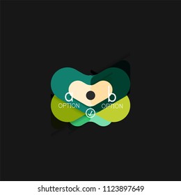 Flat design geometric infographics, arrow shape vector sticker or label, price tags, offer promotion badge, icon design, paper style layout for data graphic visualization step by step process, for
