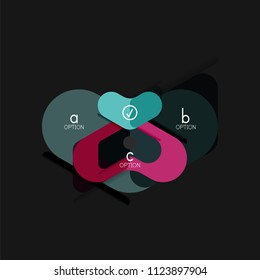 Flat design geometric infographics, arrow shape vector sticker or label, price tags, offer promotion badge, icon design, paper style layout for data graphic visualization step by step process, for