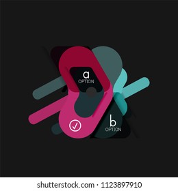 Infografía geométrica de diseño plano, etiqueta o pegatina vectorial de forma de flecha, etiquetas de precio, insignia de promoción, diseño de iconos, diseño de estilo de papel para visualización de gráficos de datos paso a paso, para