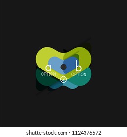 Flat design geometric infographics, arrow shape vector sticker or label, price tags, offer promotion badge, icon design, paper style layout for data graphic visualization step by step process, for