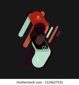 Flat design geometric infographics, arrow shape vector sticker or label, price tags, offer promotion badge, icon design, paper style layout for data graphic visualization step by step process, for