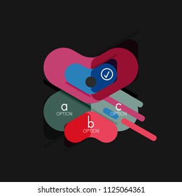 Flat design geometric infographics, arrow shape vector sticker or label, price tags, offer promotion badge, icon design, paper style layout for data graphic visualization step by step process, for