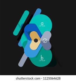 Infografía geométrica de diseño plano, etiqueta o pegatina vectorial de forma de flecha, etiquetas de precio, insignia de promoción, diseño de iconos, diseño de estilo de papel para visualización de gráficos de datos paso a paso, para
