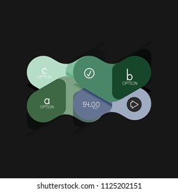 Flat design geometric infographics, arrow shape vector sticker or label, price tags, offer promotion badge, icon design, paper style layout for data graphic visualization step by step process, for