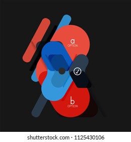 Flat design geometric infographics, arrow shape vector sticker or label, price tags, offer promotion badge, icon design, paper style layout for data graphic visualization step by step process, for