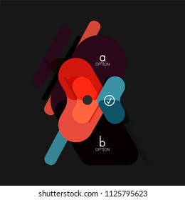 Infografía geométrica de diseño plano, etiqueta o pegatina vectorial de forma de flecha, etiquetas de precio, insignia de promoción, diseño de iconos, diseño de estilo de papel para visualización de gráficos de datos paso a paso, para
