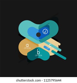 Flat design geometric infographics, arrow shape vector sticker or label, price tags, offer promotion badge, icon design, paper style layout for data graphic visualization step by step process, for