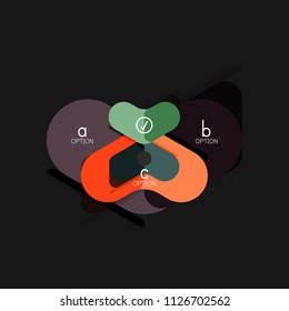 Infografía geométrica de diseño plano, etiqueta o pegatina vectorial de forma de flecha, etiquetas de precio, insignia de promoción, diseño de iconos, diseño de estilo de papel para visualización de gráficos de datos paso a paso, para