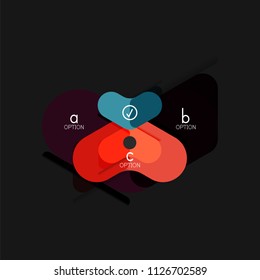 Flat design geometric infographics, arrow shape vector sticker or label, price tags, offer promotion badge, icon design, paper style layout for data graphic visualization step by step process, for