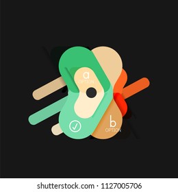 Flat design geometric infographics, arrow shape vector sticker or label, price tags, offer promotion badge, icon design, paper style layout for data graphic visualization step by step process, for