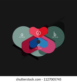Flat design geometric infographics, arrow shape vector sticker or label, price tags, offer promotion badge, icon design, paper style layout for data graphic visualization step by step process, for