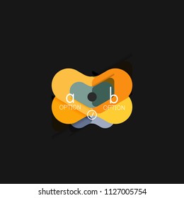 Flat design geometric infographics, arrow shape vector sticker or label, price tags, offer promotion badge, icon design, paper style layout for data graphic visualization step by step process, for