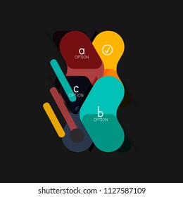 Flat design geometric infographics, arrow shape vector sticker or label, price tags, offer promotion badge, icon design, paper style layout for data graphic visualization step by step process, for