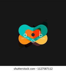 Flat design geometric infographics, arrow shape vector sticker or label, price tags, offer promotion badge, icon design, paper style layout for data graphic visualization step by step process, for