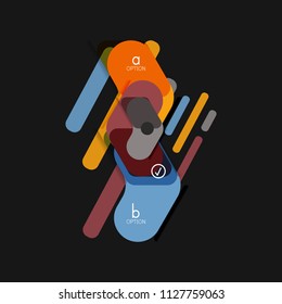 Flat design geometric infographics, arrow shape vector sticker or label, price tags, offer promotion badge, icon design, paper style layout for data graphic visualization step by step process, for