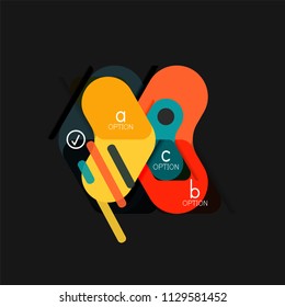 Flat design geometric infographics, arrow shape vector sticker or label, price tags, offer promotion badge, icon design, paper style layout for data graphic visualization step by step process, for