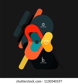 Flat design geometric infographics, arrow shape vector sticker or label, price tags, offer promotion badge, icon design, paper style layout for data graphic visualization step by step process, for