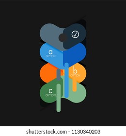 Infografía geométrica de diseño plano, etiqueta o pegatina vectorial de forma de flecha, etiquetas de precio, insignia de promoción, diseño de iconos, diseño de estilo de papel para visualización de gráficos de datos paso a paso, para