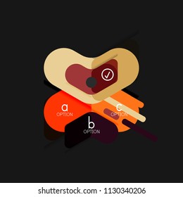 Flat design geometric infographics, arrow shape vector sticker or label, price tags, offer promotion badge, icon design, paper style layout for data graphic visualization step by step process, for