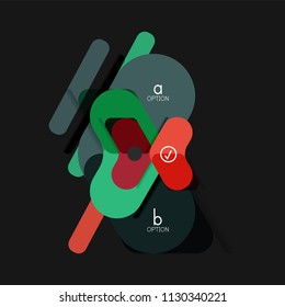 Infografía geométrica de diseño plano, etiqueta o pegatina vectorial de forma de flecha, etiquetas de precio, insignia de promoción, diseño de iconos, diseño de estilo de papel para visualización de gráficos de datos paso a paso, para