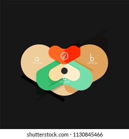 Flat design geometric infographics, arrow shape vector sticker or label, price tags, offer promotion badge, icon design, paper style layout for data graphic visualization step by step process, for