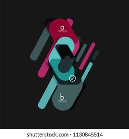 Flat design geometric infographics, arrow shape vector sticker or label, price tags, offer promotion badge, icon design, paper style layout for data graphic visualization step by step process, for