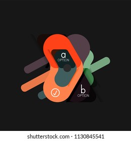 Flat design geometric infographics, arrow shape vector sticker or label, price tags, offer promotion badge, icon design, paper style layout for data graphic visualization step by step process, for