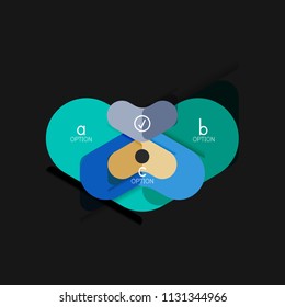 Flat design geometric infographics, arrow shape vector sticker or label, price tags, offer promotion badge, icon design, paper style layout for data graphic visualization step by step process, for