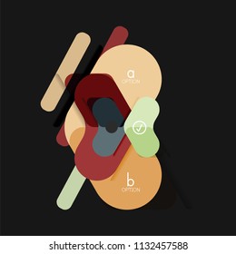 Flat design geometric infographics, arrow shape vector sticker or label, price tags, offer promotion badge, icon design, paper style layout for data graphic visualization step by step process, for