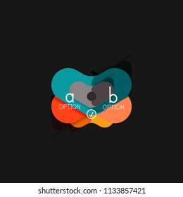 Flat design geometric infographics, arrow shape vector sticker or label, price tags, offer promotion badge, icon design, paper style layout for data graphic visualization step by step process, for