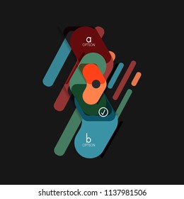 Flat design geometric infographics, arrow shape vector sticker or label, price tags, offer promotion badge, icon design, paper style layout for data graphic visualization step by step process, for