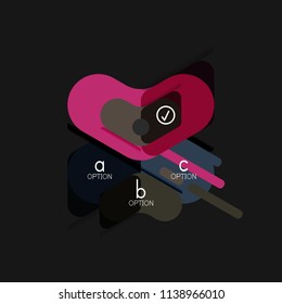 Flat design geometric infographics, arrow shape vector sticker or label, price tags, offer promotion badge, icon design, paper style layout for data graphic visualization step by step process, for