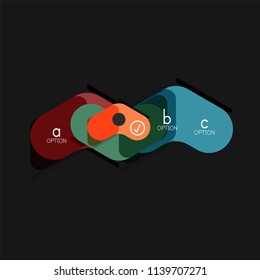 Geometrische Flachdesign-Infografiken, Pfeilform-Vektoraufkleber oder -etikett, Preismarken, Werbeplakat, Symboldesign, Papierstil-Layout für die schrittweise Visualisierung von Daten, für