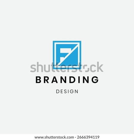 Flat design geometric letter f logo template