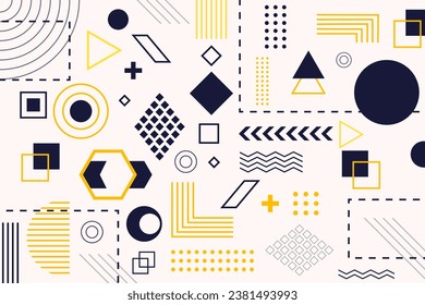 Flat design geometric mosaic pattern design vector in eps 10