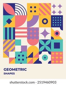 Flat design geometric shapes pattern.