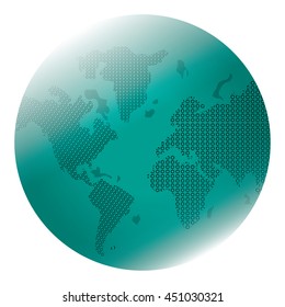 flat design geometric texture earth globe icon vector illustration