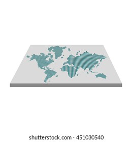 flat design geometric texture world map on board icon vector illustration