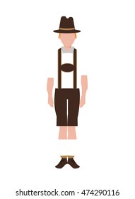 flat design german bavarian man icon vector illustration