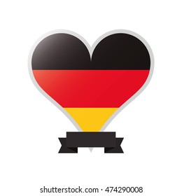 flat design german flag emblem icon vector illustration