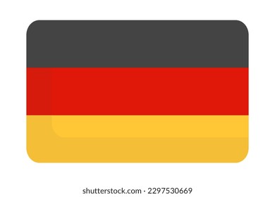 Flat design German flag icon. Deutschland. Vector.