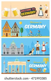 Flat design, Germany's landmarks and icons