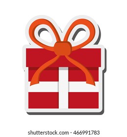 flat design gift box icon vector illustration