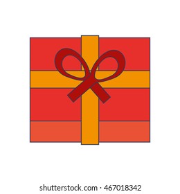flat design gift box icon vector illustration